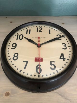 Vintage General Electric (ge) School House Wall Clock - Model 1h1612