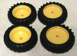 Set Of 4 Ertl John Deere 1/16 Tractor Tires Wheels Duals Toy Parts 4 In
