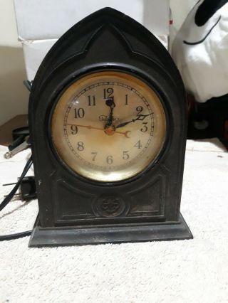 Vintage Model M Type B - 2 Telechron Electric Mantel Clock Art Deco Bakelite Clock