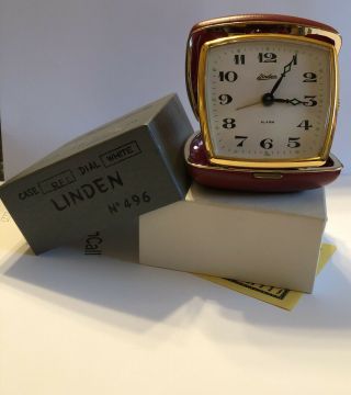 Vintage " Linden " Wind Up Travel Alarm Clock,  Made In Japan