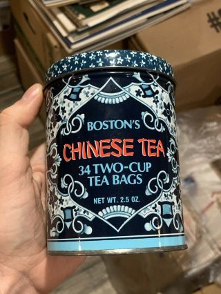 Boston’s Chinese Tea 34 Two - Cup Bags 2.  5 Oz Tin Can Boston Company Secaucus Nj
