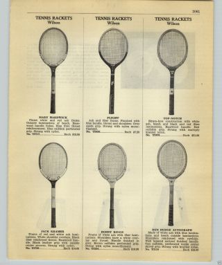 1952 Paper Ad Wilson Tennis Racket Mary Hardwick Jack Kramer Bobby Riggs D Budge