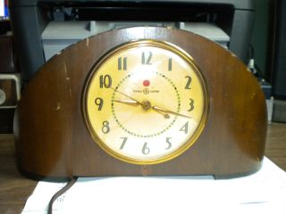 General Electric Ge Model 4h08 Wood Art Deco Mantle Shelf Clock