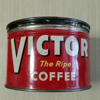 Vintage Victor The Ripe Coffee Tin W/ Wrong Lid