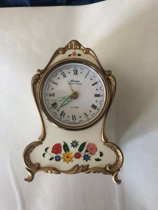 Vintage West Germany Hand - Painted Linden Black Forest Music Alarm Clock