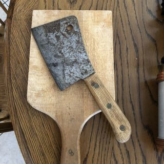 Vintage 6 " Blade X 1 Lb.  Wt.  Royal Brand Cutlery Cleaver Butcher Knife Usa