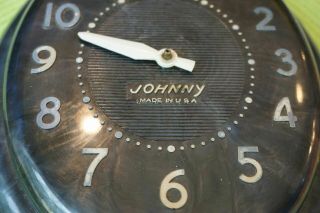 VINTAGE JOHNNY CLOCK HEROLD PRODUCTS MODEL 516 GRAY MARBLED TOILET SEAT 3