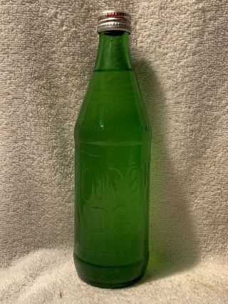 Full 16oz Mountain Dew No Deposit Screw Top Embossed Soda Bottle