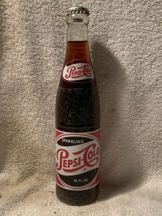 Full 10oz Pepsi - Cola Sparkling Acl Soda Bottle Charlotte - Gastonia,  N.  C.