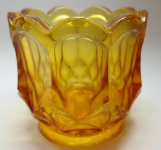 Vintage L.  E.  Smith Glass Toothpick Holder - Dominion - Golden Amber