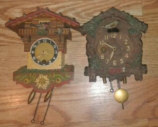 Vintage Set Of 2 Cuckoo Clocks Augustc C.  Keebler,  ?