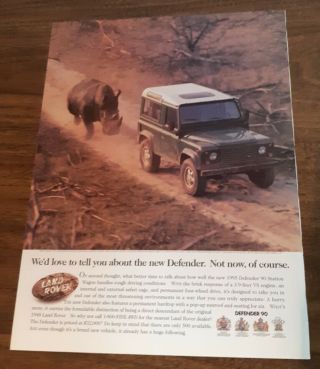 1 Page Advertisement 1995 Land Rover Defender 90