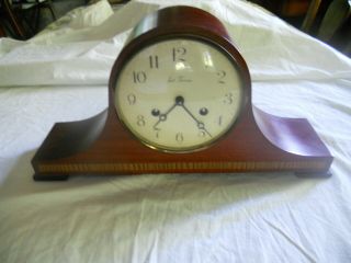 Seth Thomas Mahogany Lynton 2w Mantle Clock Chimes Germany Has Key
