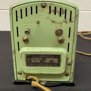 Vintage Telechron Art Deco Dura Green Electric Alarm Clock Model 711 2