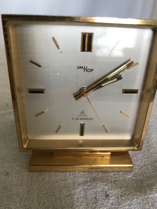 imhof Swiss CW Warren Alarm clock Solid Brass base 8 day 1639273 Parts Repair 2