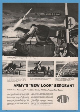 1959 Us Army Sergeant Mobile Missile System Print Sperry Salt Lake City Utah Ad