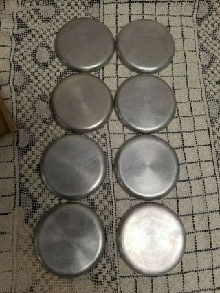 (8) Hamburg Sizzler Aluminum Broiling Discs,  Vintage,  Thurnauer Co.  4 1/2 inch 2