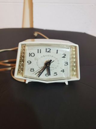 Vintage Mid Century Modern Ge Alarm Clock 1950s Retro Vtg Mod Styling Turns On