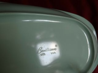 Boontonware Bowl Tray Oval Serving Dish Light Green Vintage 14 3/8