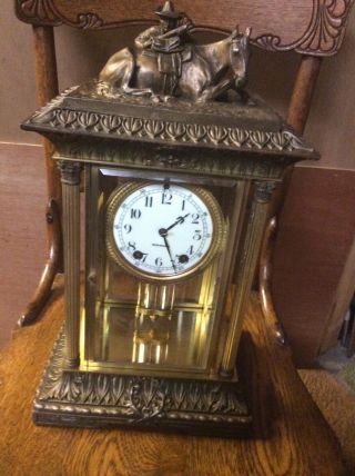 Wonderful Rare Antique Seth Thomas Crystal Regulator Clock”rough Rider”