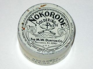 Vintage 1960s Nokorode Soldering Paste Advertising Tin Mw Dunton Providence Ri