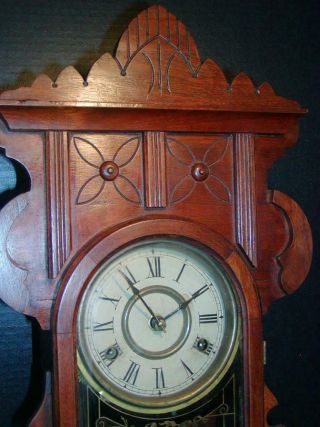 Antique MANTEL CLOCK - Oak,  22 