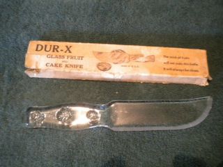 Vintage Dur - X Glass Cake And Fruit Knife