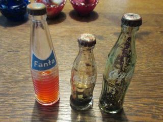 Rare Vintage Glass Fanta Orange Miniature Bottle Glass Coca Cola Mini Bottles