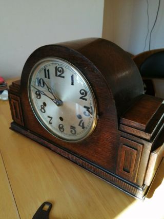 Vintage German Art Deco Westminster Chime Mantel Clock