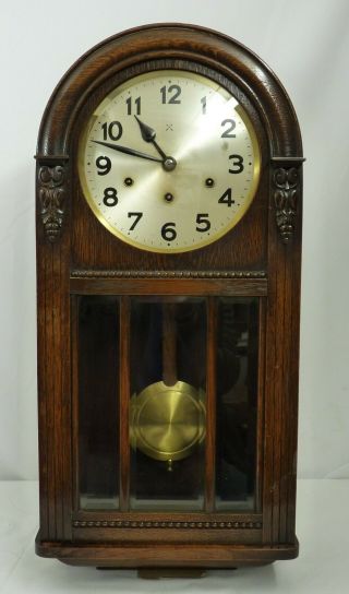 Antique H.  A.  C.  German Chiming Wall Clock.  Thames Hospice