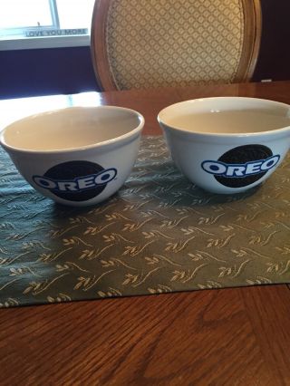 Oreo Cookie Nabisco Bowls Set Of 2 Cereal Ice Cream Soup Snack Advertising