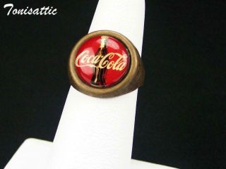 Vintage Coca Cola Soda Coke Bottle Advertising Ring