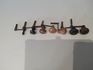 7 Antique & Vintage Clock Keys/Winders Brass & Wood - 12/10/6 3