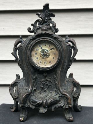 Antique Westclox Cast Iron Table Mantle Clock 1908