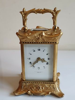 Antique Carriage Clock Striking Art Nouveau Circa Late 19th Century