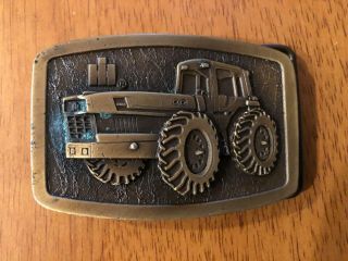Vintage International Harvester Tractor Brass Belt Buckle Usa -