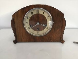 Art Deco Westminster Whittington Chime Oak Mantle Clock