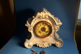 Antique Dresden - Victorian Porcelain Shelf Clock For Restoration,  L - 104