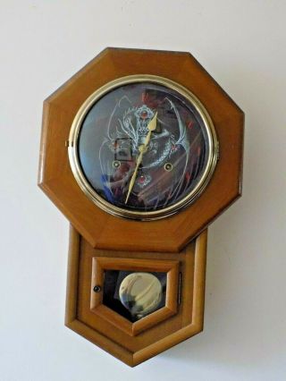 Vintage Art Deco Wall Clock (w/o) With Replacement Mythical Dragon Face.