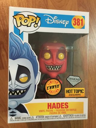 Funko Pop Disney Red Diamond Hades 381 Hot Topic Chase Exclusive,  Protector