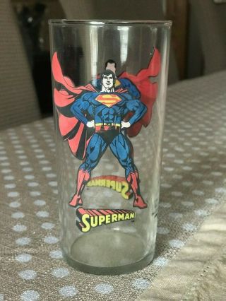 Vintage D.  C.  Comics Superman Drinking Pint Glass 1999
