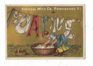 Old Soap Trade Card Soapine Kendall Manufacturing Co Providence Ri Clothesline