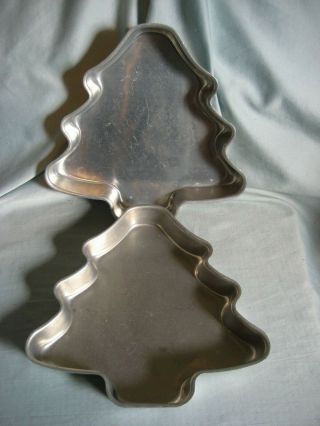 Set Of 2 Mirro 1190m Vintage Aluminum Christmas Tree Holiday Cake Panusa Baking