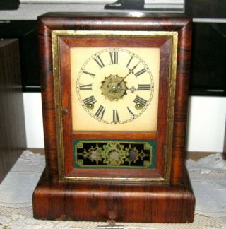 Rare Antique Gilbert Manufacturing Co.  8 Day Mantle Clock Bell Chime 1866 - 1871