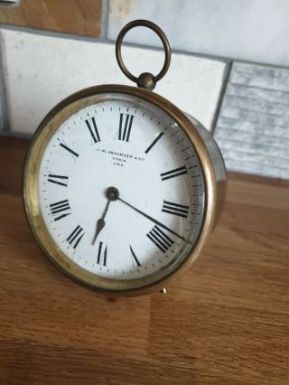 Antique J.  M.  Skarratt & Co,  Paris,  Brass Cased G.  W.  R.  Great Western Railway Clock