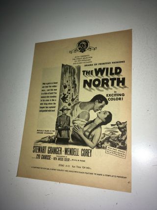 Wild North Movie Trade Ad Canada Northwest Mounted Police Nwmp Western Poster