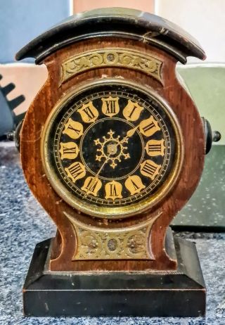 Rare Antique 19th Century French Mantle Clock L&f Moreau 9 " Tall