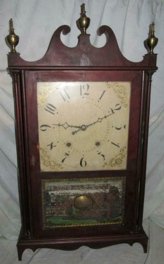 Antique Eli Terry & Sons Pillar And Scroll Clock,  All,  Running