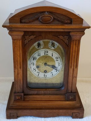 Antique Junghans Westminster Chime German Bracket Mantel Shelf Clock A11