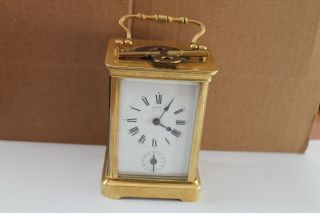 Antique French Brass Time &alarm Carriage Clock - Bronze,  Gold Plated